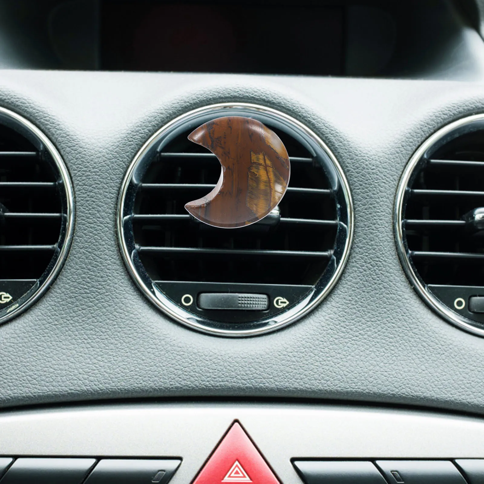 

2Pcs Car Air Vent Clips Tiger Eye Stone Crystal Moon Star Decorations Auto Interior Ornaments