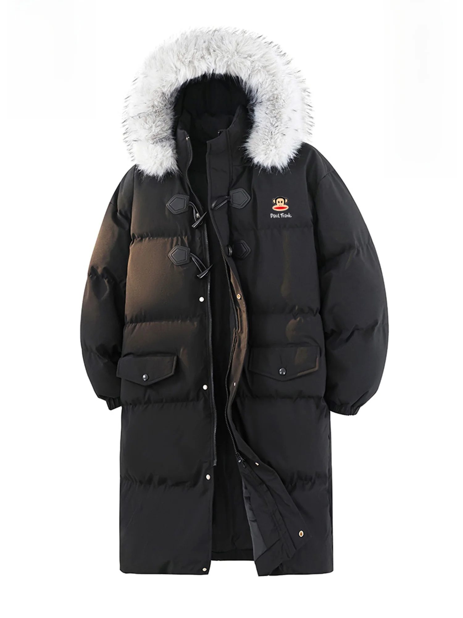 

Мужская зимняя теплая куртка Paul Frank с капюшоном, утепленная, с дизайном обезьяны, наполнитель из полиэфирного волокна, повседневная куртка