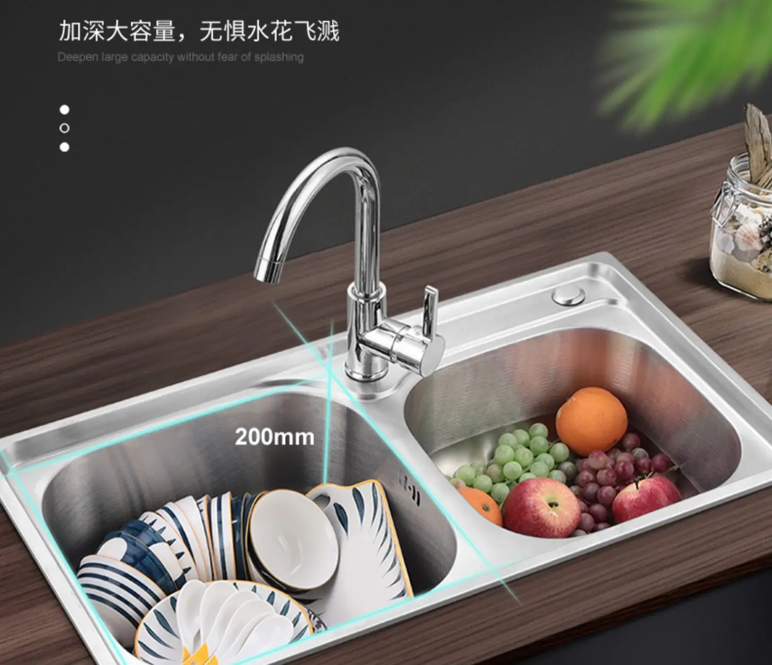 

304 vegetable washing double sink dishwashing basin vegetable washing basin double household