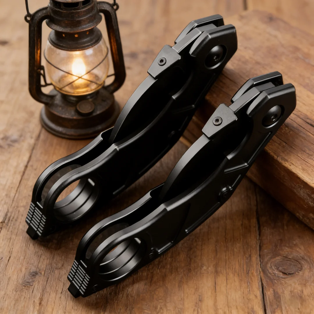 QSE14 -Mini Compact Folding Knife, made of 14C28N steel, with titanium alloy handle, camping bag protection knife