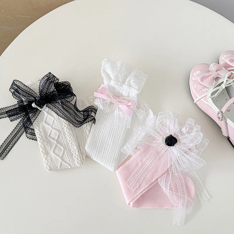 Spring Summer 3-12Y Girls Cotton Socks Seamless Toe Children