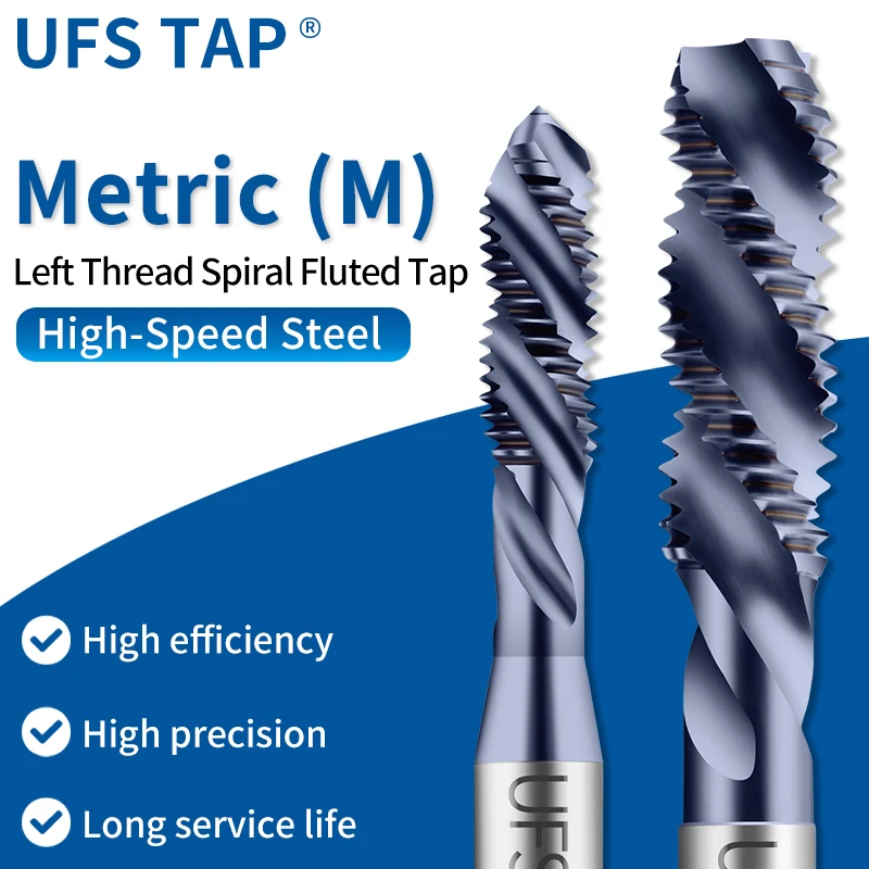 UFS TAP HSSE-M35 JIS Standard Left Hand Spiral Fluted Tap M2 M2.3 M2.5 M2.6 M3 M4 M5 M6 M8 M10 M12 Machine Screw Thread Taps