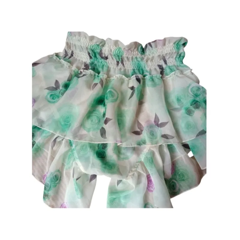 

Мужские трусы с двойным оболочкой, женские дышащие удобные прозрачные трусики с рюшами, сексуальное парное шифоновое мягкое нижнее белье с цветочным принтом