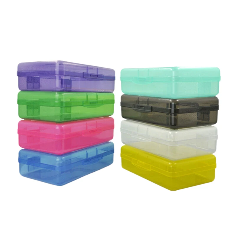 TW 1pc Transparent Pencil Box Hard Plastic Pencil Case Crayon Pen Box Sketch Pencil Case Stacking Office Supplies Organizer Box