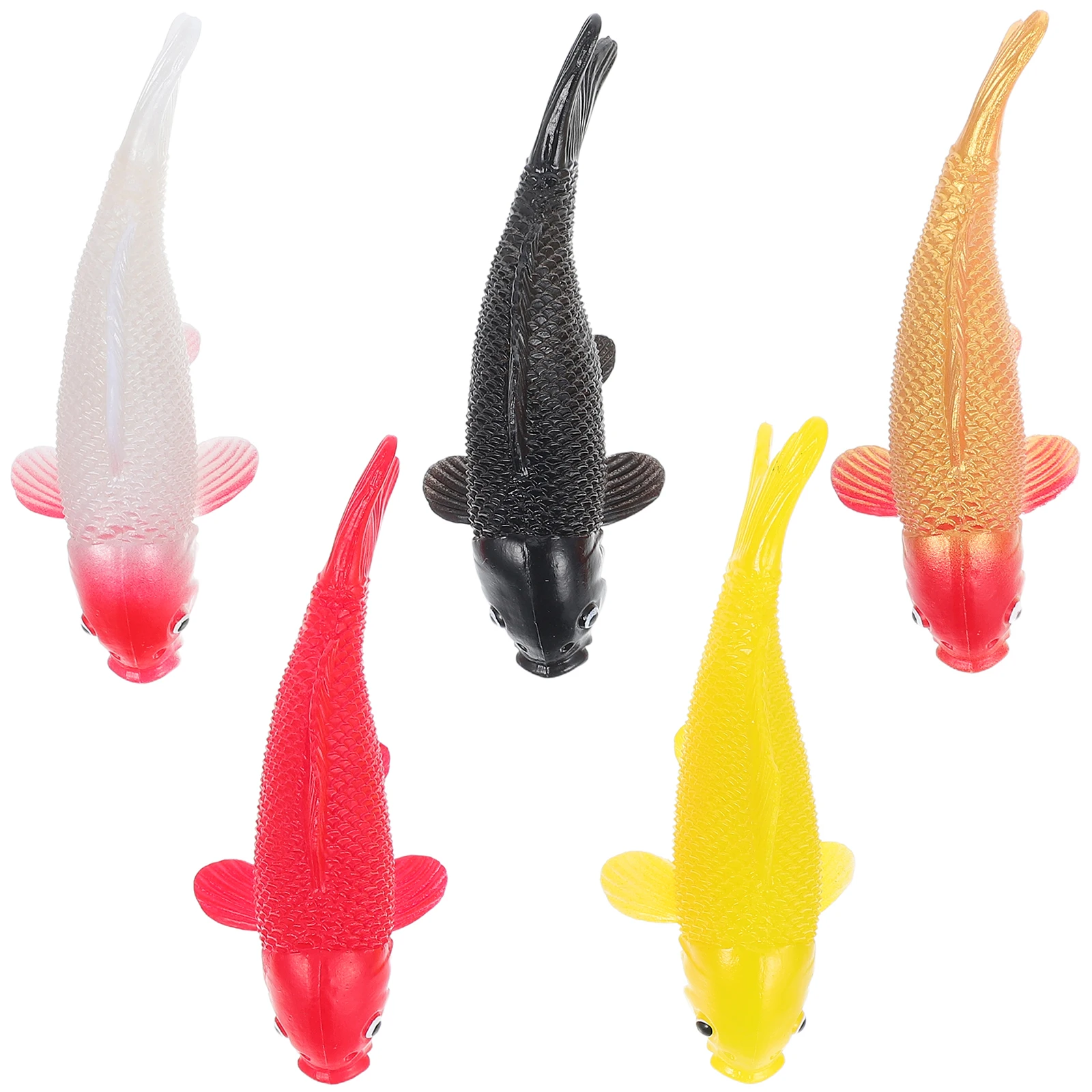 

5 Pcs Fish Tank Miniature Koi Statue Gold Realistic Carp Figurines Pvc Floating Aquarium