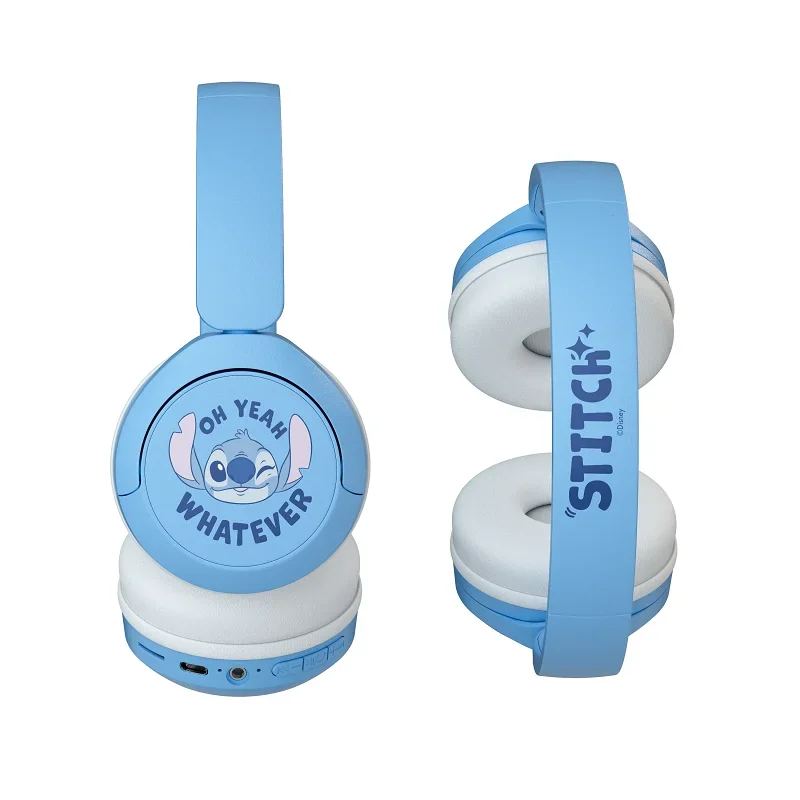 Disney Stitch Cute Kids Headphones HIFI Stereo Sound Foldable Earphones X6 Wireless Bluetooth Headsets Anime Cartoon Kids Gifts