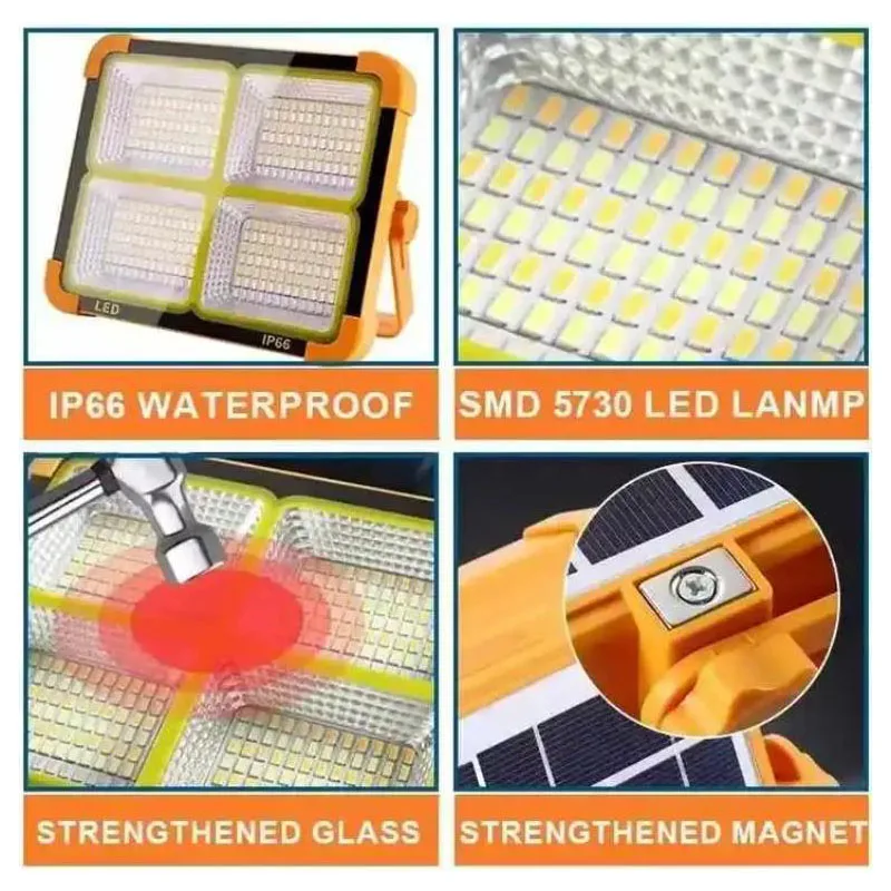 Solar Powered Led Emergency Light with Remote Control Solar Flood Light Garden