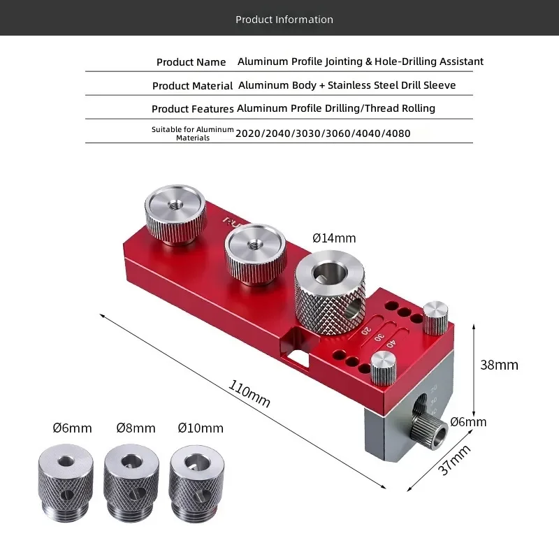 Aluminum Profile Punching Positioner M6 M8 Tapping Aid Hole Opener DIY Countersunk Head National Standard European Standard