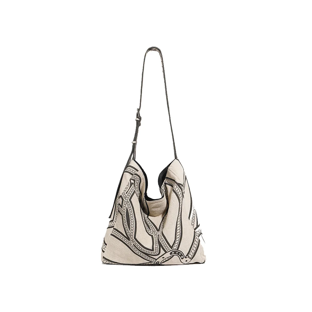 

Canvas bag, new pony totem, lazy style shoulder bag, linen linen print tote bag Shoulder Crossbody Women's Bag