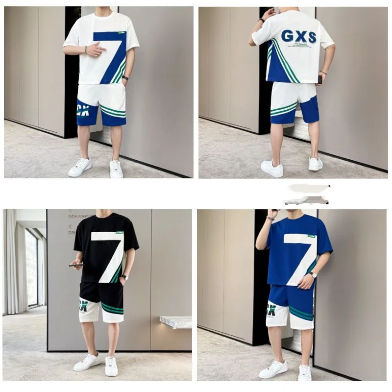 Summer clothing for high school and junior high school students, quick drying short sleeved t-shirt, sports suit for boys, teena