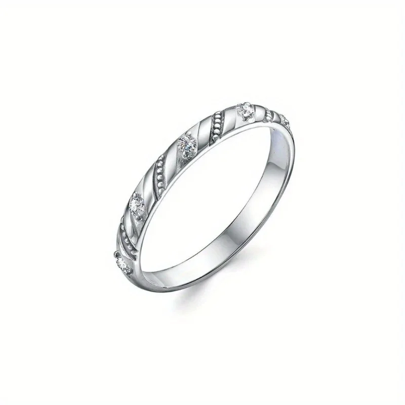 Retro Bead Edge Fine Circle Twisted Pattern Simple Women's Ring Dating Holiday Women's Jewelry High-quality Jewelry