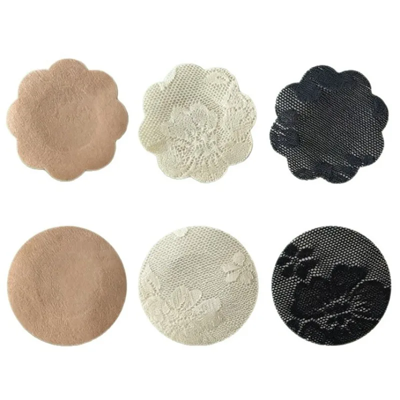 10pcs Lace Nipple Covers Disposable Invisible Breathable Pasties Non Woven Anti Chafing Breast Petals Women