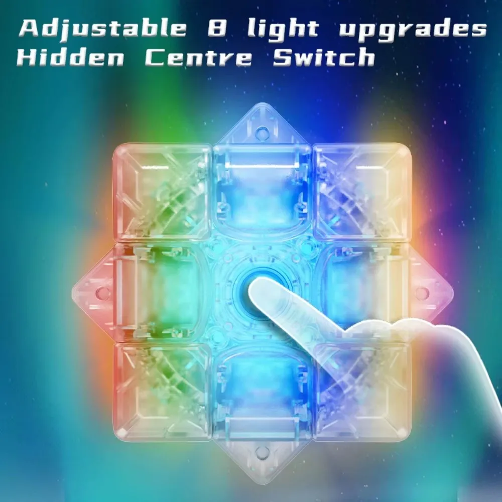 Yuxin Cube Light 3x3 magnetic cube 8-color luminous effect Cubo Magico Educational Puzzle For Children Gift Toy 3x3 Magic Cube