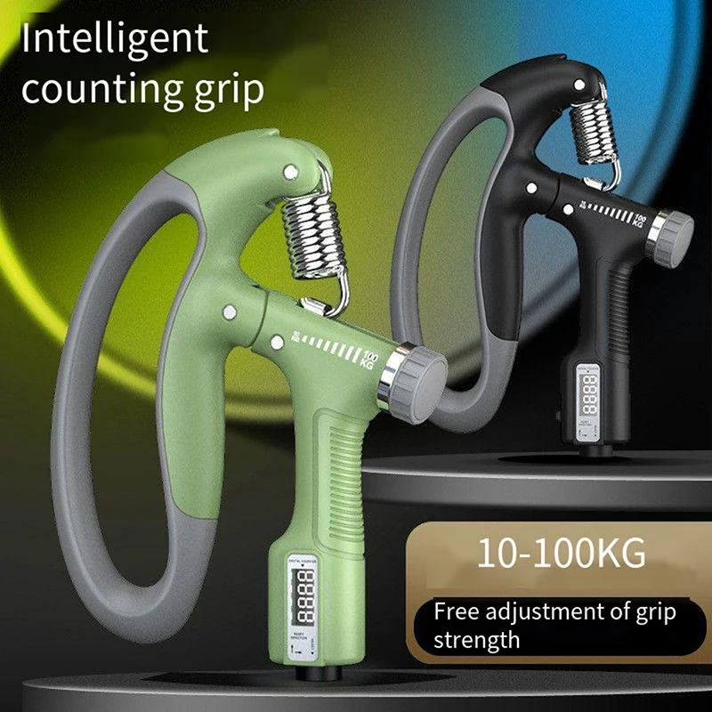 100kg Adjustable Heavy Grip Fitness Electronic Counter Hand Grip Wrist Increase Strength Spring Finger Adjustable