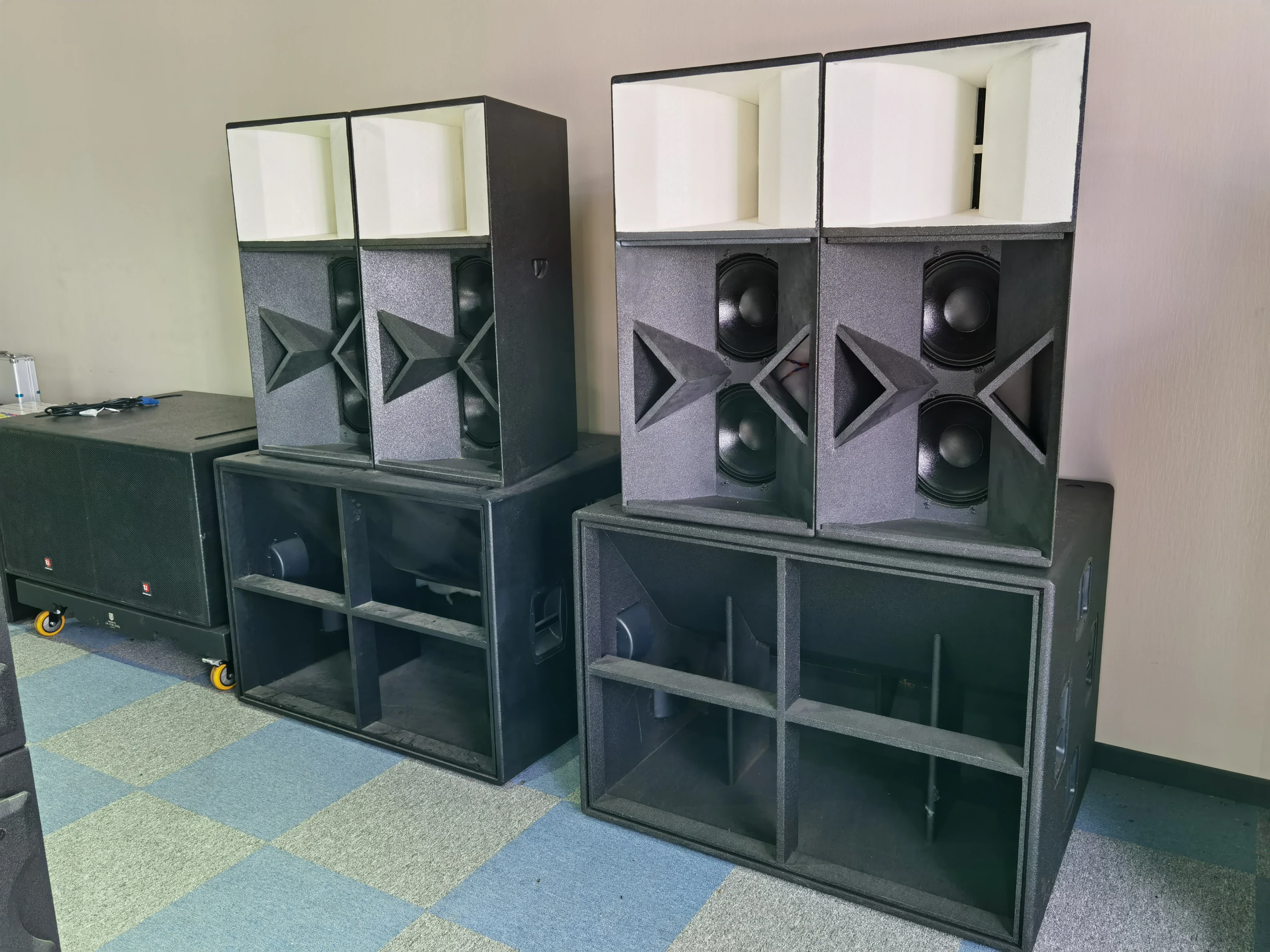 Dual 18 inch full range speakers bass bin professional sound audio system powered stage speakers subwoofers for concerts