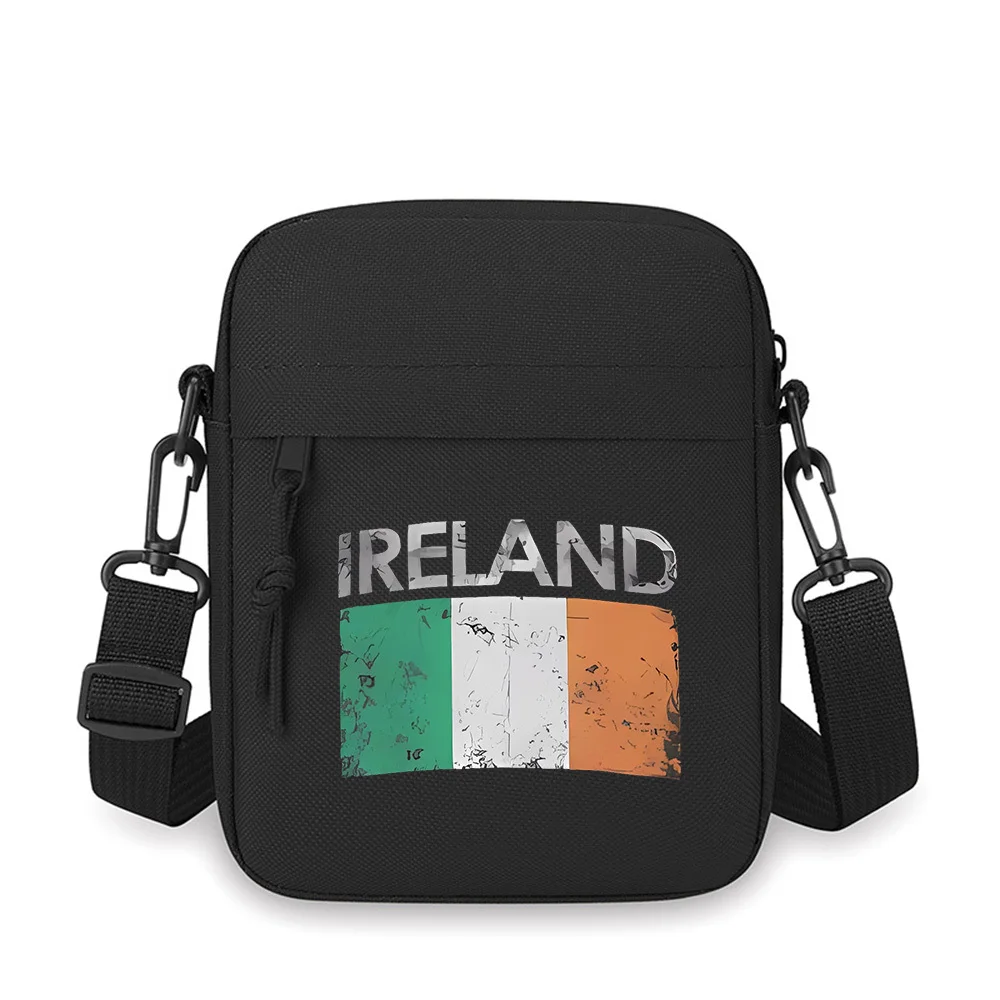 

Flag of Ireland with white green orange Men Crossbody Bag Single Shoulder Women Cartoon Anime Film Printing Design Unisex