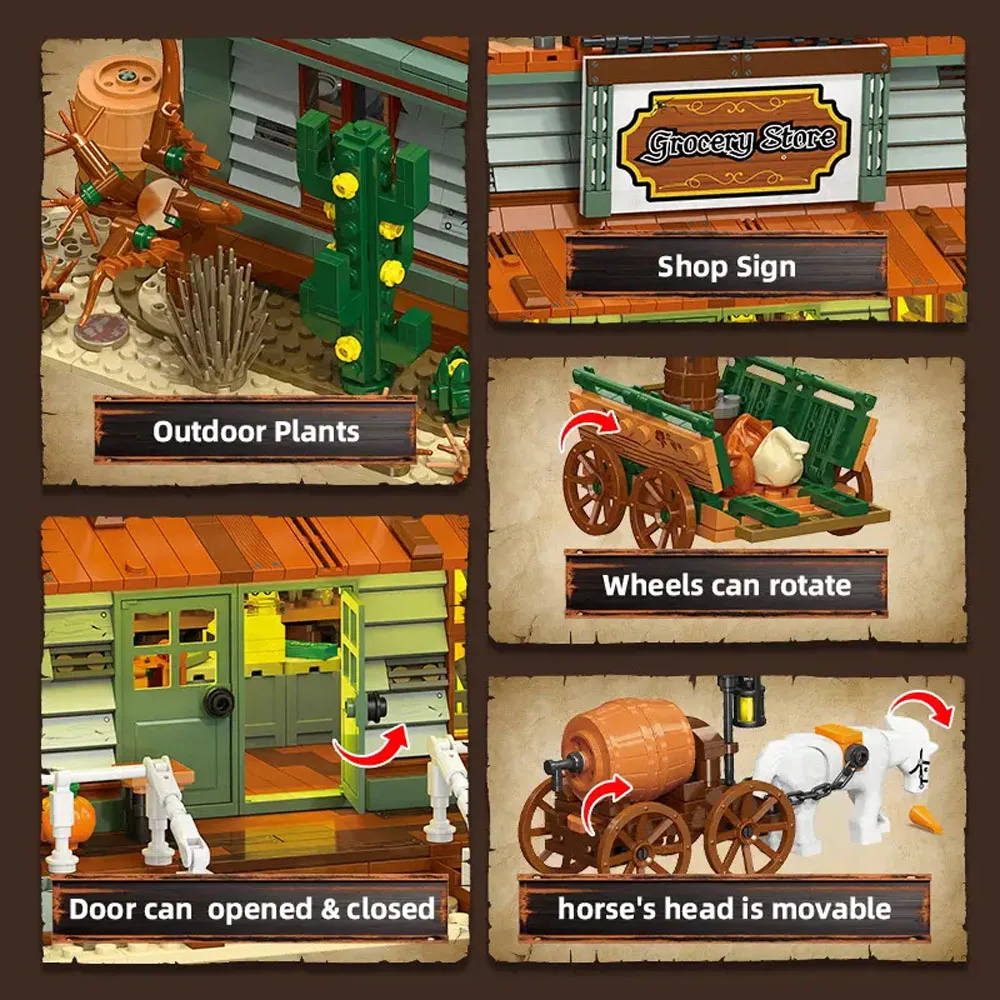 Kreative 1827 stücke Klassische Modell Westlichen lebensmittel Gebäude Street View diy montiert MOC spielzeug Innen IDEEN desktop gifis