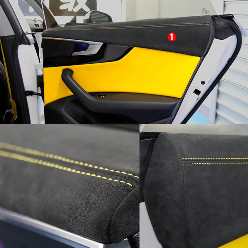 Custom Real Alcantara Custom Car Doors Panel Upper Cover for Audi A5 2017-2021Internal Car-styling Auto Modification Covers