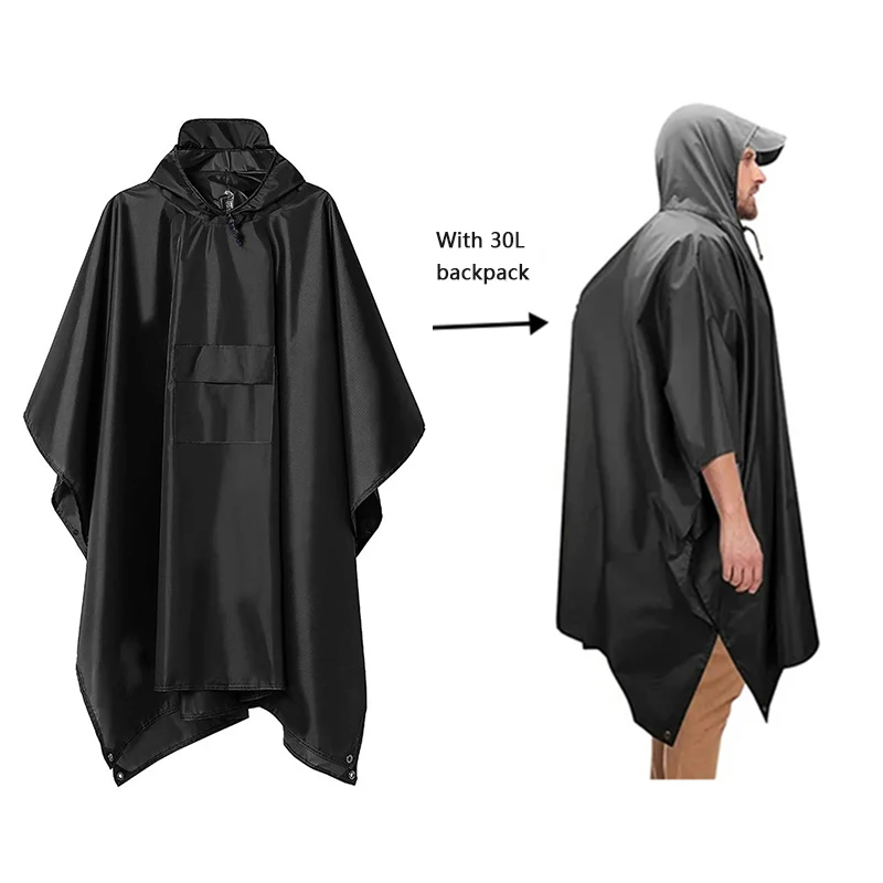 Manteau de Pluie Imperméable Militaire 3 en 1 pour Homme et Femme, Poncho de Moto, Polymères de Pique-Nique