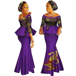 SALE!!! Party Traditional African Clothing 2 Piece Set Women Clothes Custom Made Dashiki Tops and Skirts Plus Size Clothing