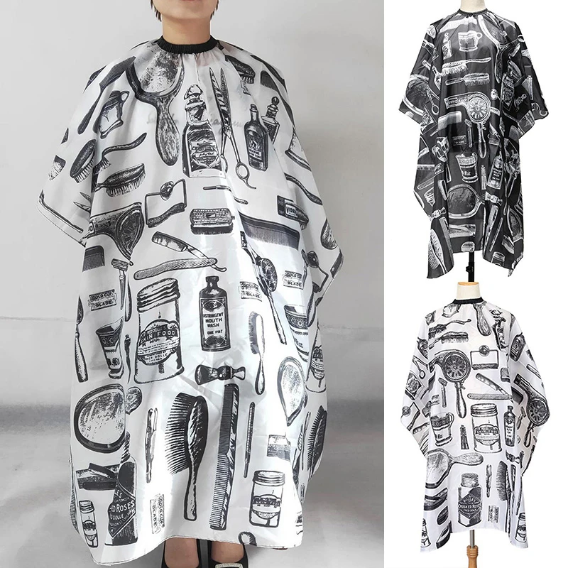 

Hairdressing Apron Hair Cutting Gown Hairdressing Capes Perm Apron Haircut Cape Waterproof Salon Printed Barber Accessories 미용실