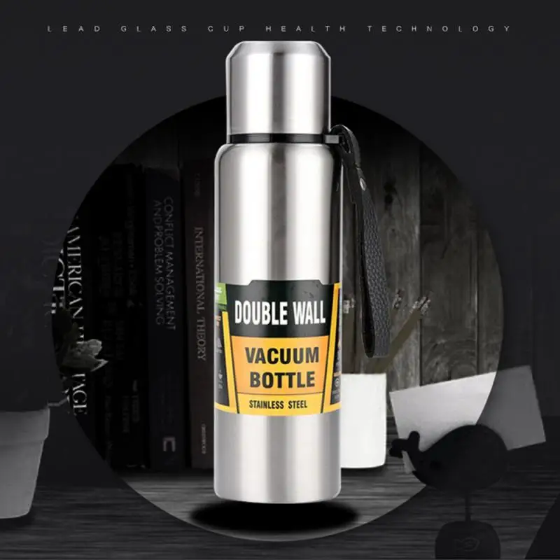 

Full steel thermos 304 stainless steel large capacity water cup outdoor sports travel pot students portable water bottle