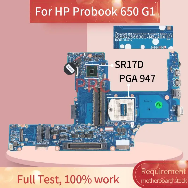 For HP Probook 640 G1 650 G1 Laptop Motherboard 6050A2566301 HM86 SR17D DDR3 744007-001 744007-501 Notebook Mainboard Tested