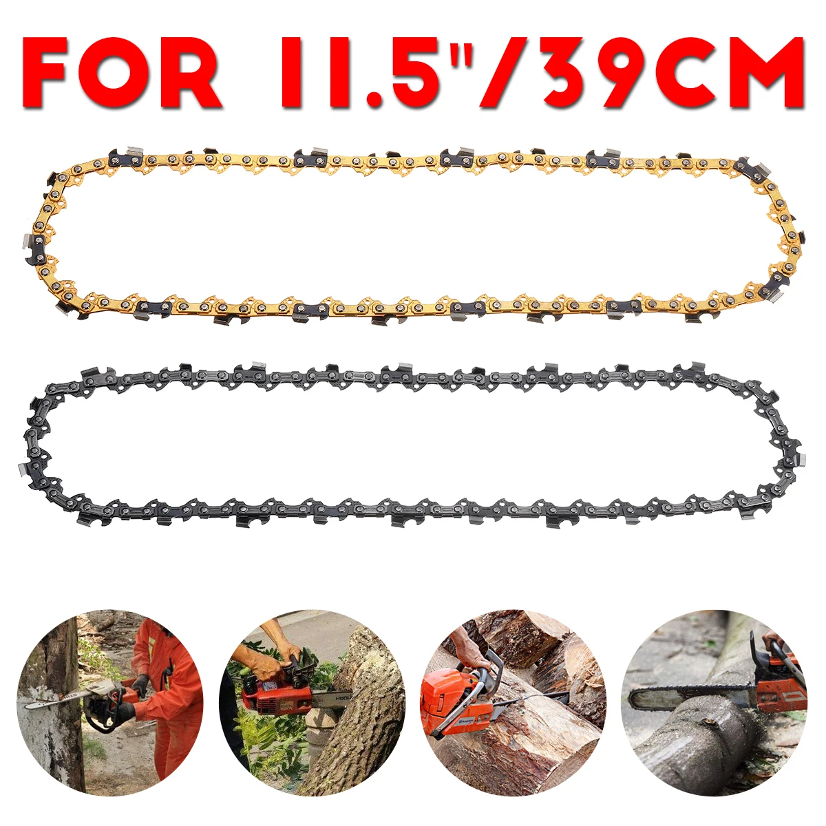 Imagem -02 - Aço Chainsaw Chains Substituição Pitch lp Logging Saw Chain Elétrica Chainsaw Acessório 10 12 14 16 18 20 1pc