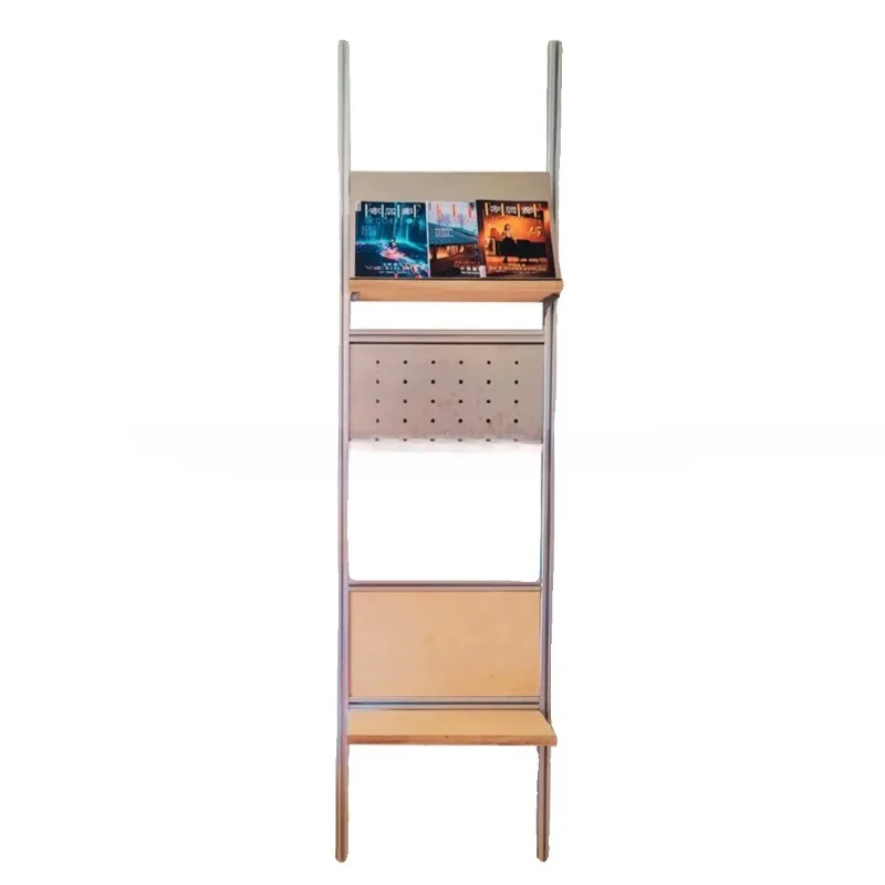 

Adjustable household bookshelf aluminum profile partition hole board display stand multi-layer storage rack industrial wind