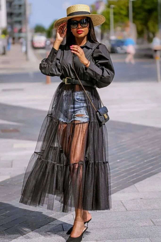 

Plus Size Lace Shirt Dresses For Women Summer New Elegant Long Sleeve Black Sheer Chiffon Lapel Buttons Shirt Maxi Dress Female