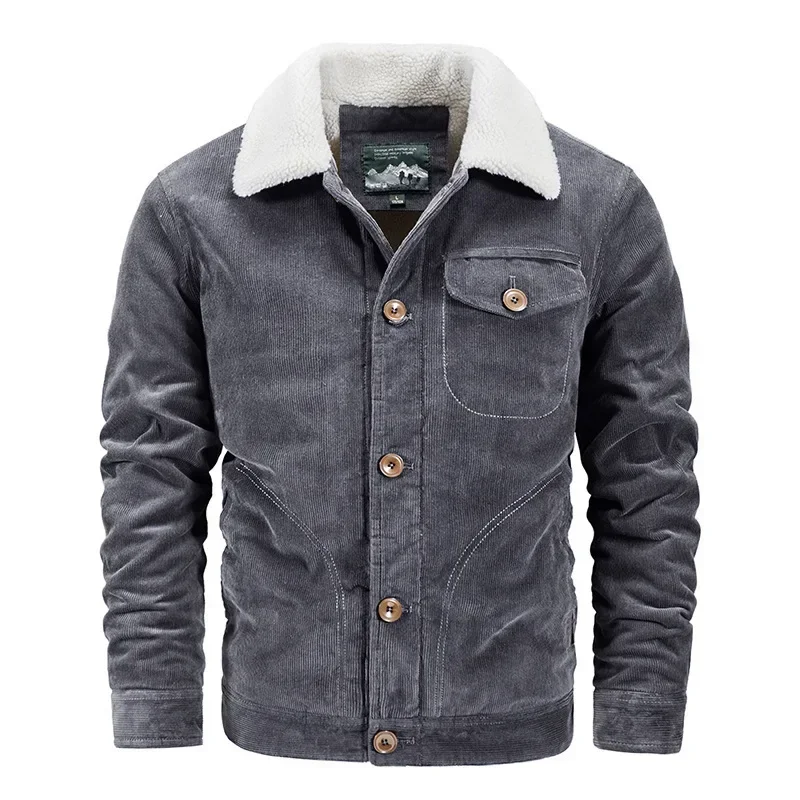 Abrigos de pana para hombre, chaquetas ajustadas de plumón, Parkas cálidas, chaquetas casuales, prendas de vestir más gruesas, tallas 6XL, nueva