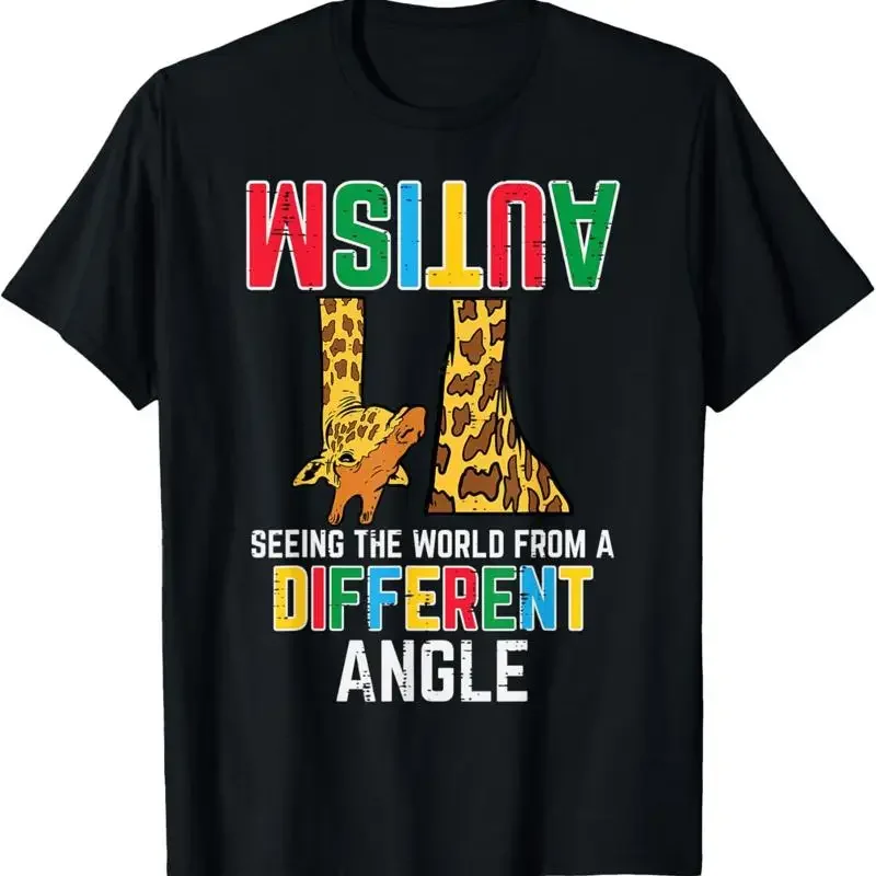 Giraffe Autism Seeing World Different Angle Awareness Kids T Shirt