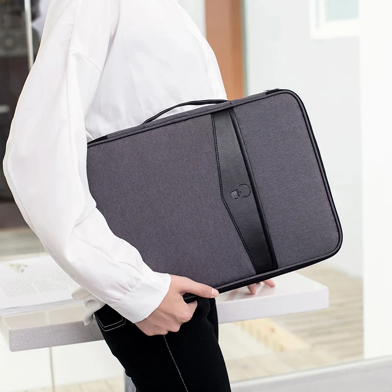 Tas dokumen A4, tas dokumen tahan air, pemegang dokumen, tas Traveling dengan portofolio ritsleting untuk kantor Ipad pena notebook