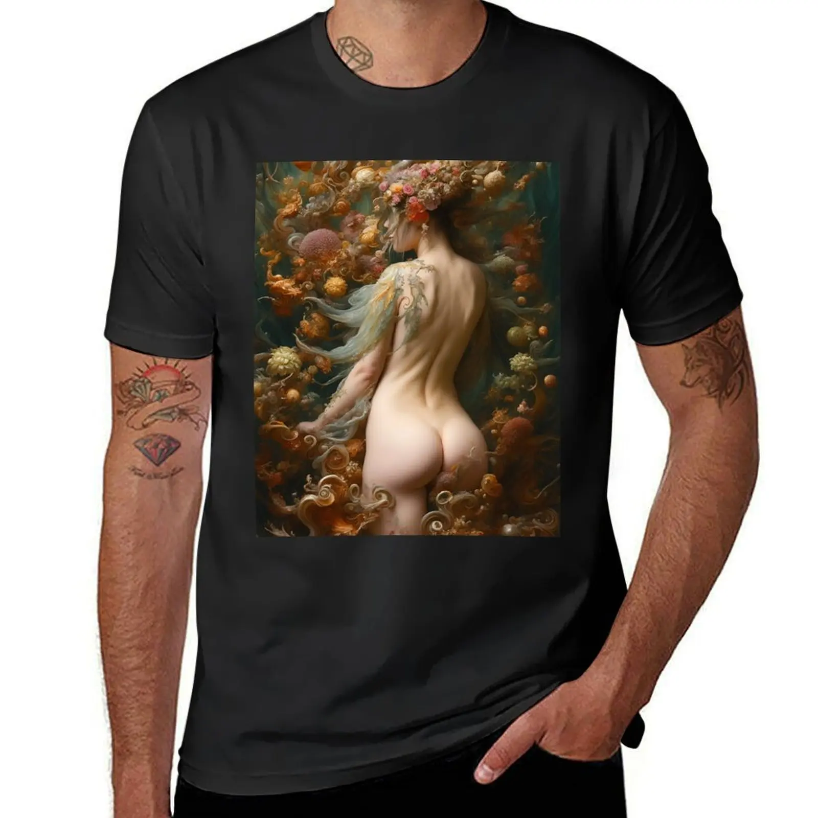 Charming seductive Nymph in the water T-Shirt oversizeds customs design your own Blouse t shirt for men