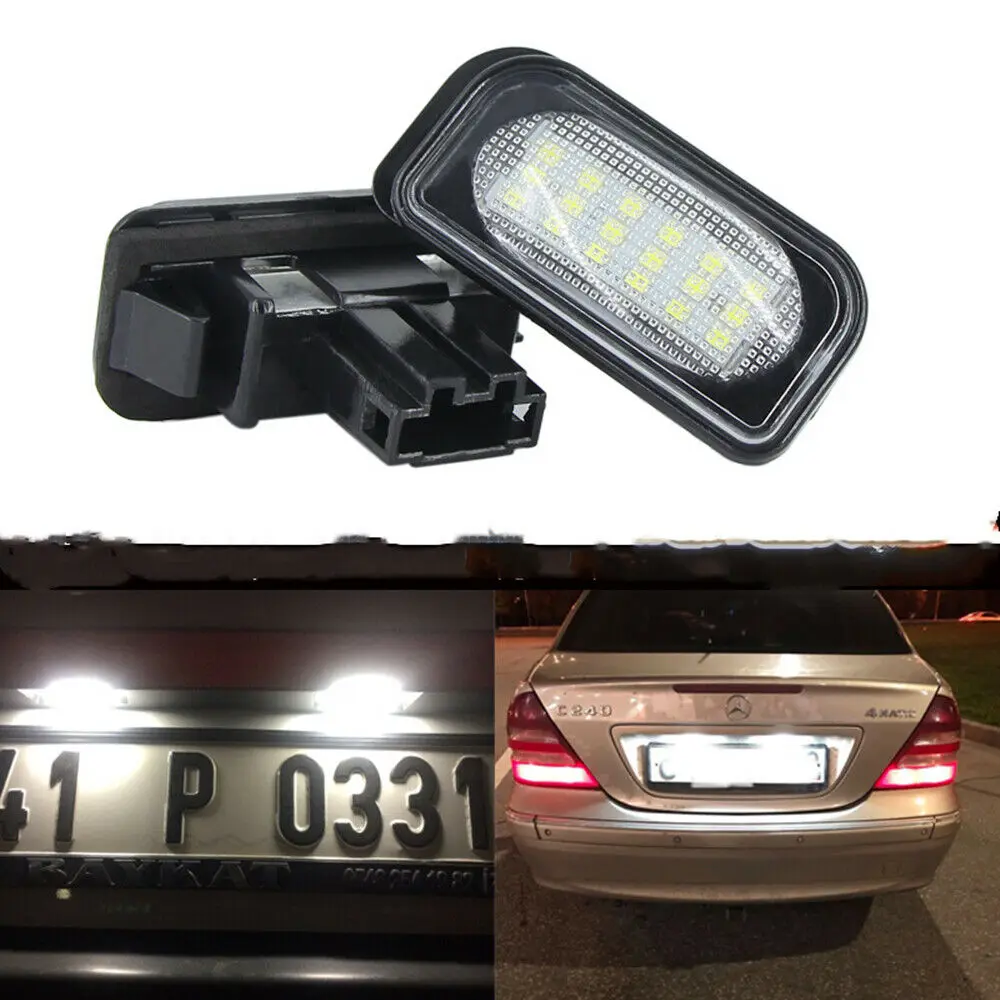 1 Pair Error Free Car Canbus LED License Number Plate Lights Lamp For Mercedes Benz W203 4D Sedan 2001-2007 Auto Accessories 12V