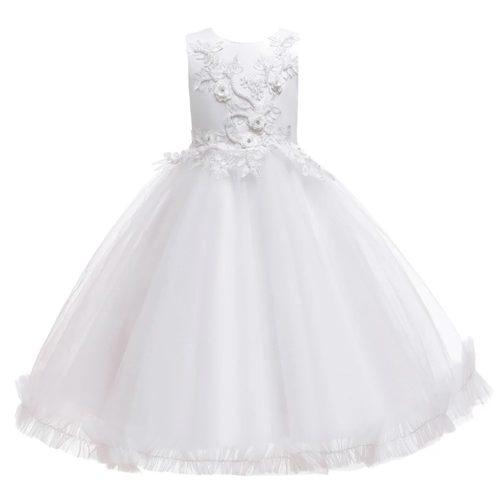

Party Pageant Formal Dance Show Baby Children dress 3-12 Yrs Lace Teenagers Kids Girls Wedding Long Girl Dress elegant Princess