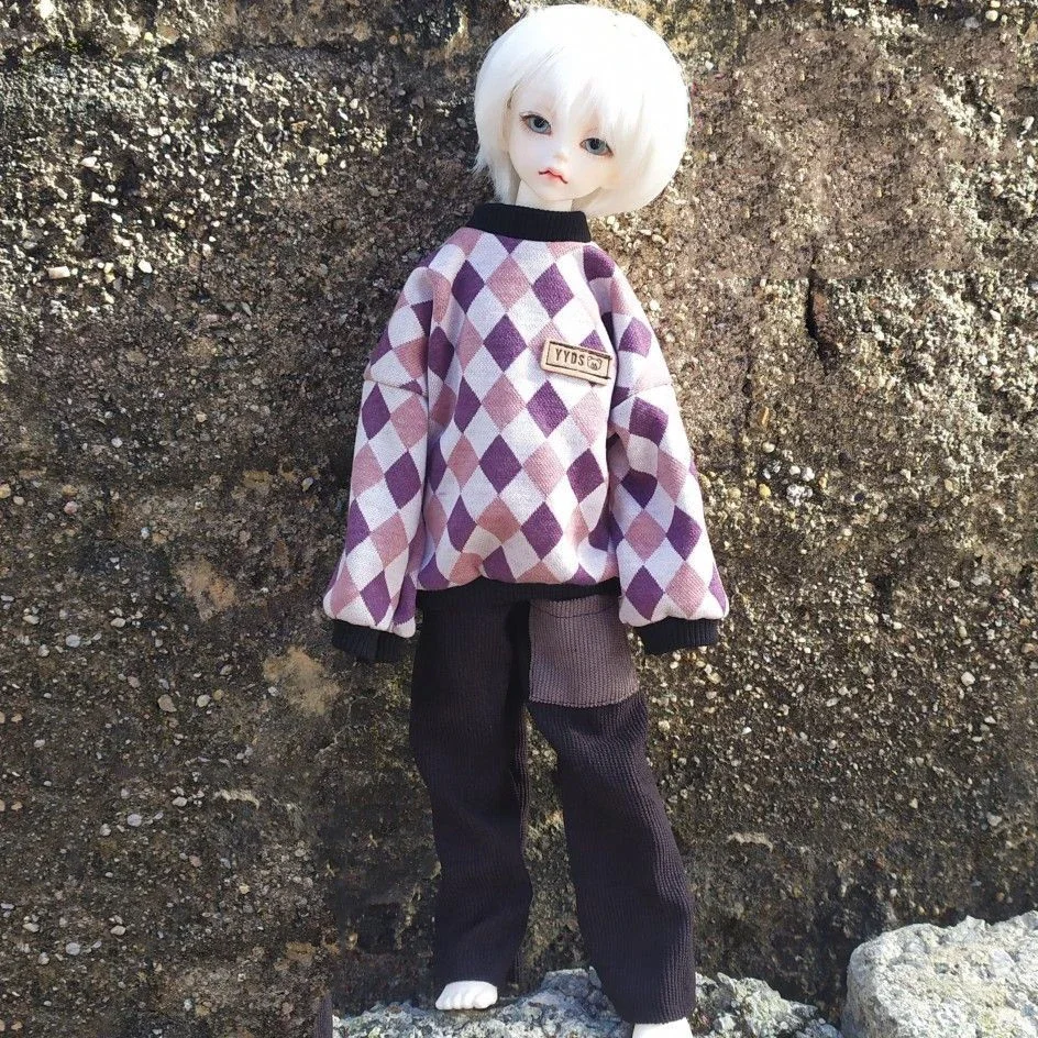 New 30/45/60cm Doll Clothes for 1/3 1/4 1/6 Bjd Doll Fashion Plaid Sweaters Diy Girl Toys Clothing Dress Up Doll Accessories