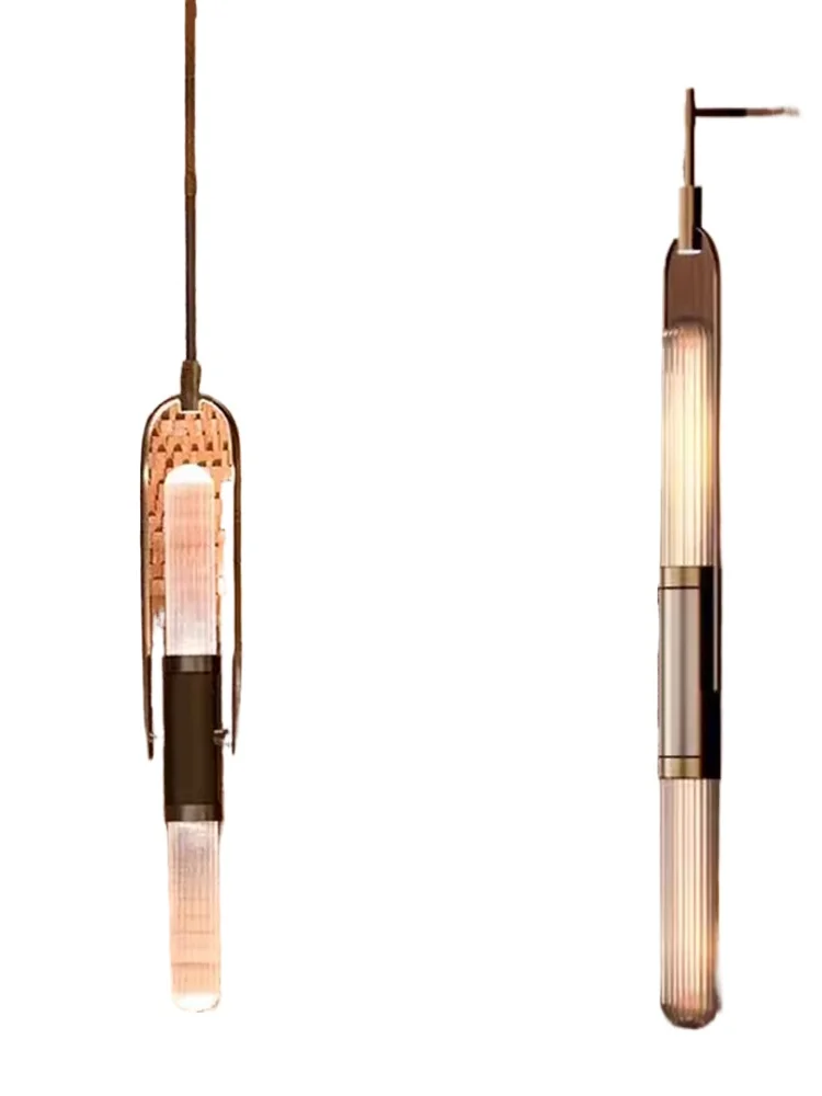 

Light luxury wall lamp villa living room background wall hotel lobby front desk corridor aisle long pole large wall lamp