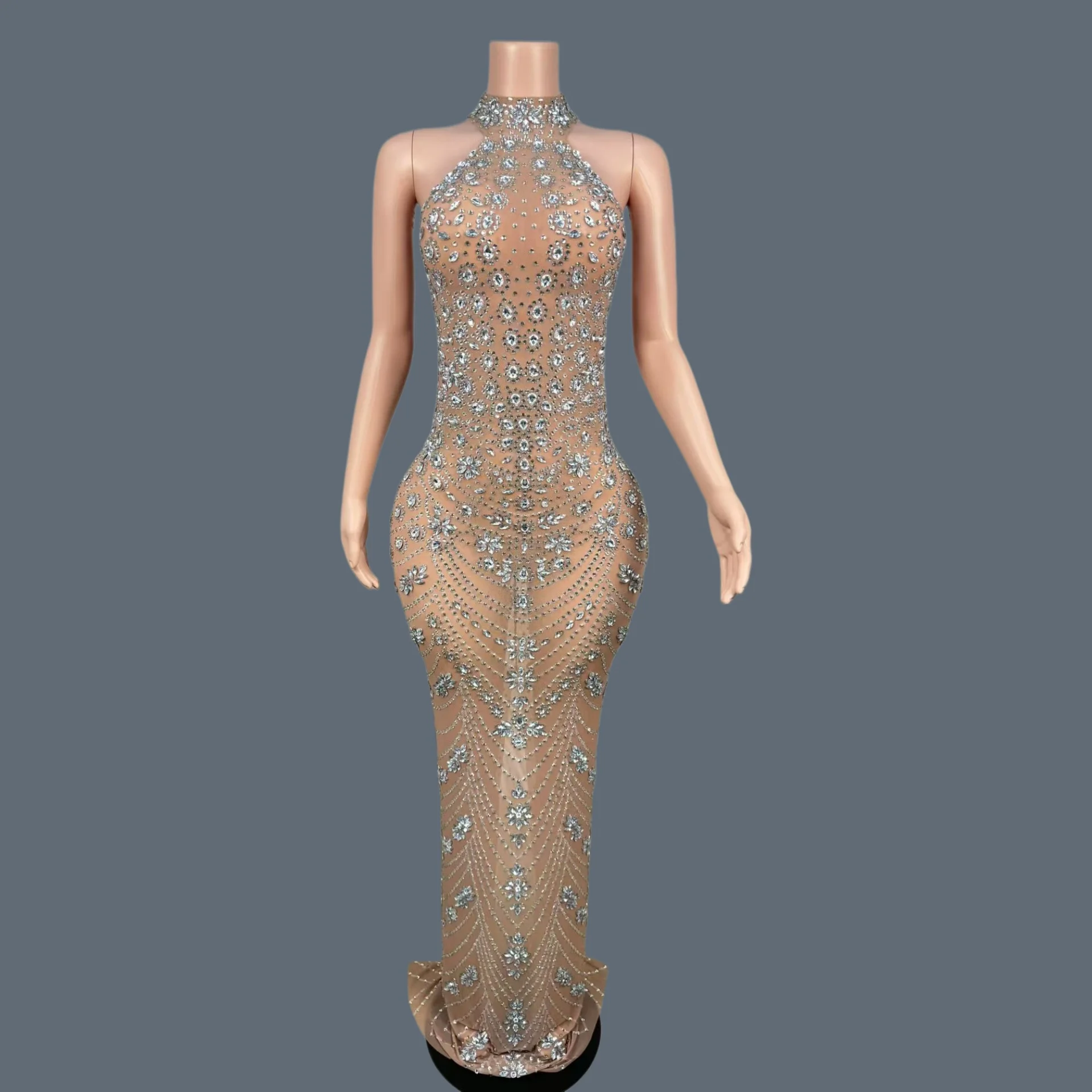 

Party Club Women Sexy Sparkly Crystals Off shoulder Evening Gown Gala Prom Red Carpet Elegant Formal Luxury Long Dresses Longyan
