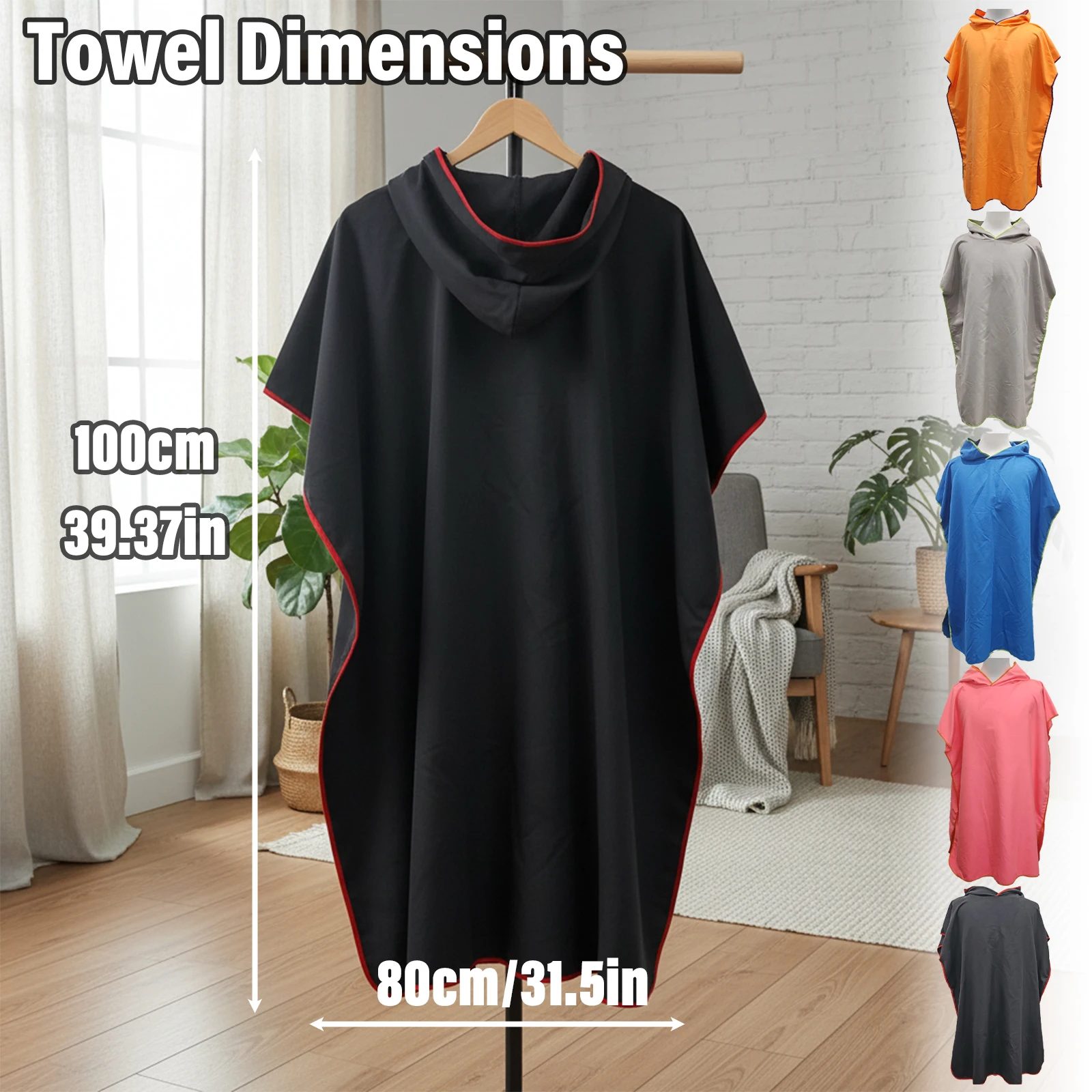 80x100cm Adult Hooded Beach Po - Bathrobe ulasan dan harga