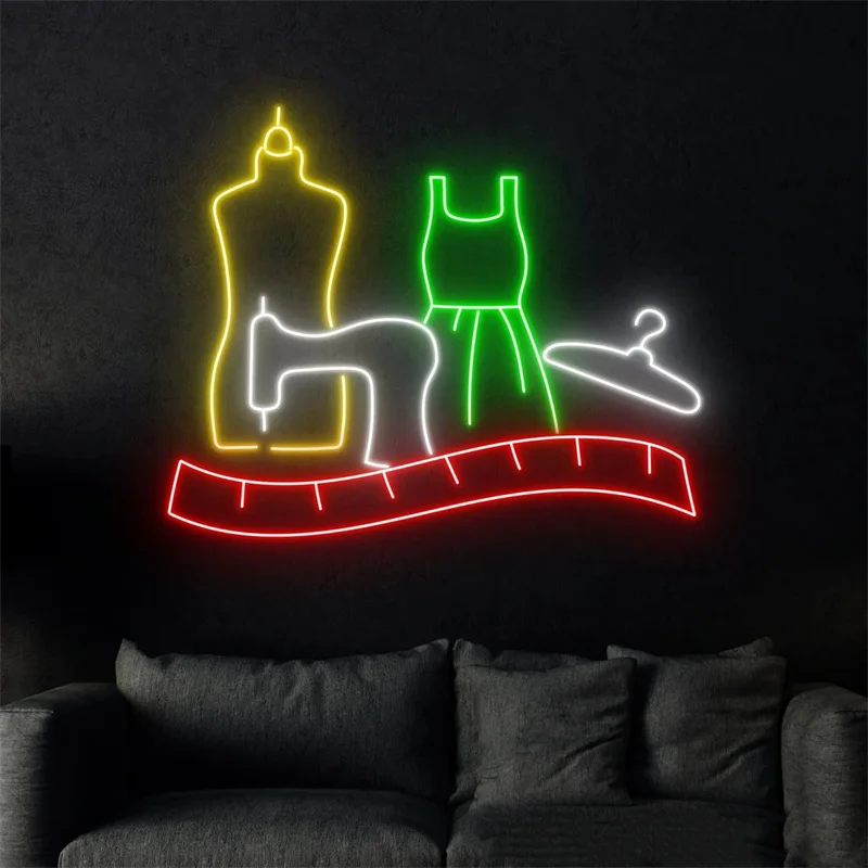 Naaien Mode Winkel Neon Bord, Vrouw Kleding Led Bord, Mode Winkelen Decor, Vrouw Dame Teken, Aangepaste Kleding Boetiek Decor