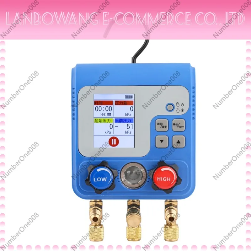 Automotive Air Conditioner Digital Vacuum Pressure Gauge Liquid Fluoride Refrigeration Maintenance Electronic Refrigerant Meter
