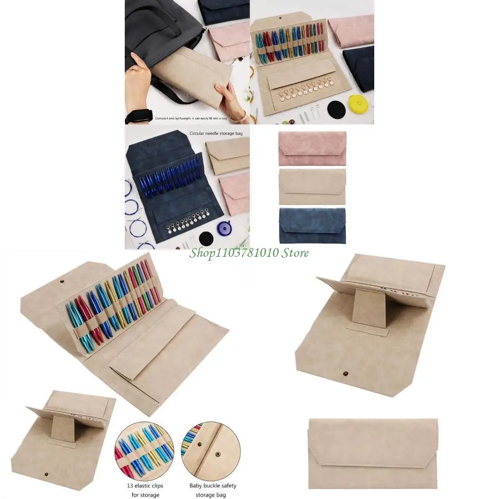 

U55D Empty Circular Knitting Needle Case Knitting Tool Organiser with Elastic Slot