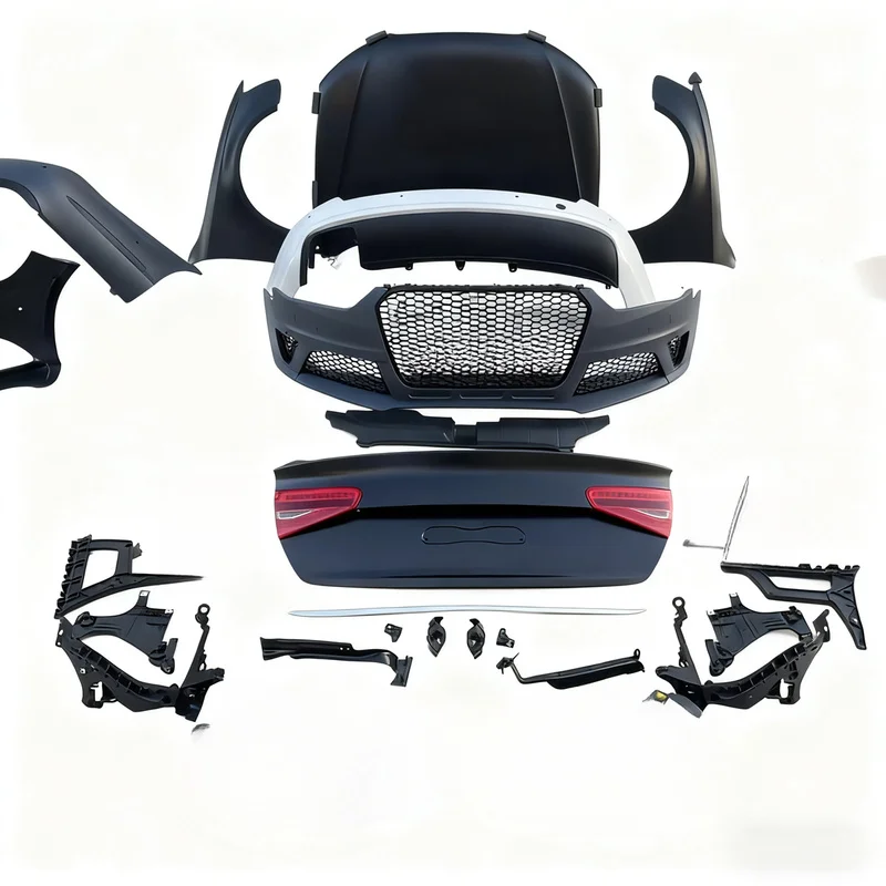 High Quality PNB Full Body Kit 2008-2012 A4 S4 B8 To RS4 B8.5, Bumper Hood, 6 Month Warranty