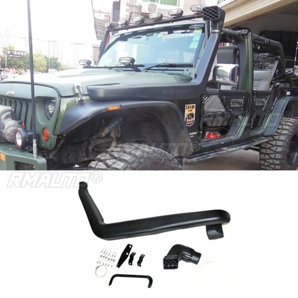 

Car Snorkel Kit Air Intake Wading Hose for Wrangler JK Front Side Snorkel Desert Intake Duct Car Accessories