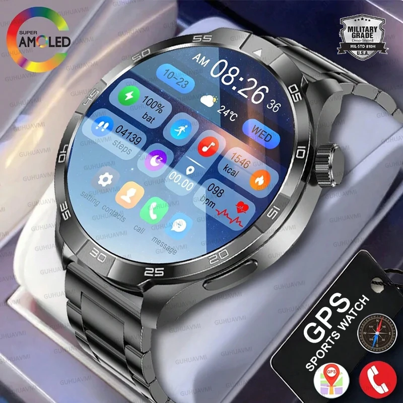 

Глобальная версия умных часов DT6 Pro с AMOLED-экраном 1,85 дюйма, GPS, компасом, водонепроницаемостью, NFC и функцией HD-звонков для Android и iOS