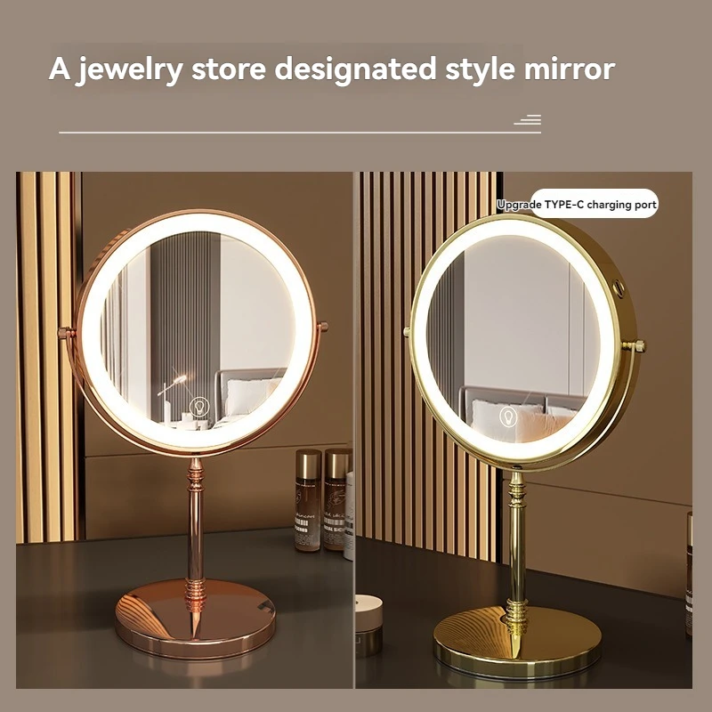 Espelho de maquiagem dupla face, espelho de beleza, espelho de vestir minimalista, espelho de vestir de ampliação de mesa 3x5x 10x