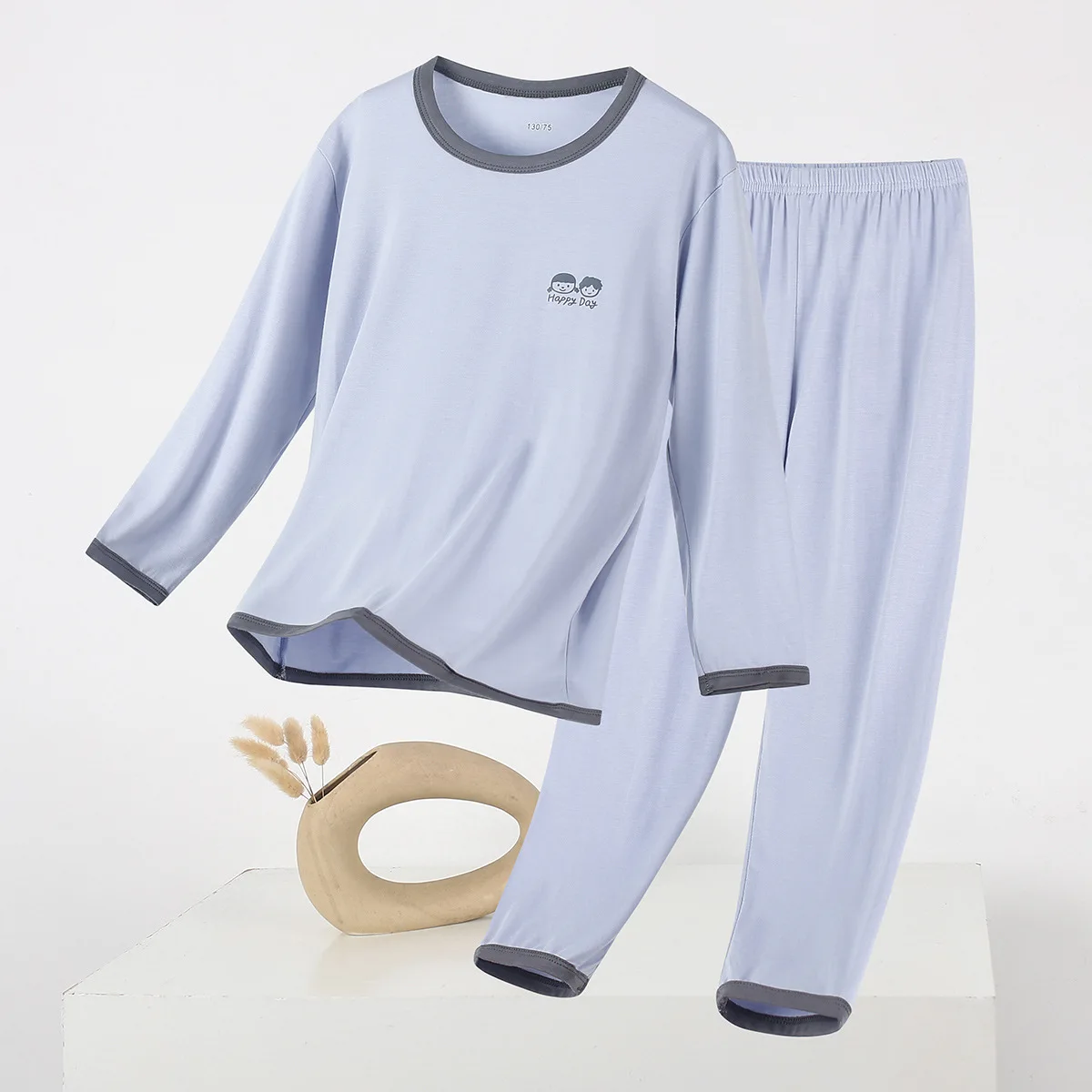 

Moisture-Wicking Kids Modal Pajama Set Boy Girl 7-Point Sleeve Home Wear Summer Lightweight Air Conditioning Sleepwear for Child