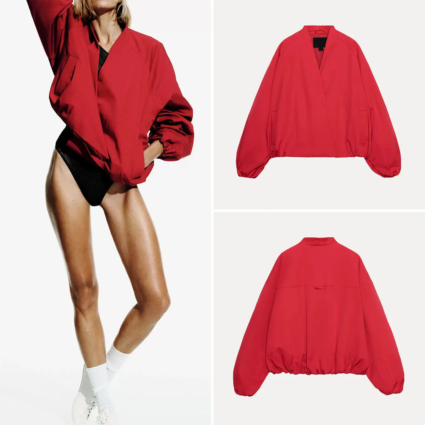

Casual Style Long Sleeve Pilot Jacket Women's Fashion Personality Outerwear ZADATA Standard Fit Button Detail Other Material