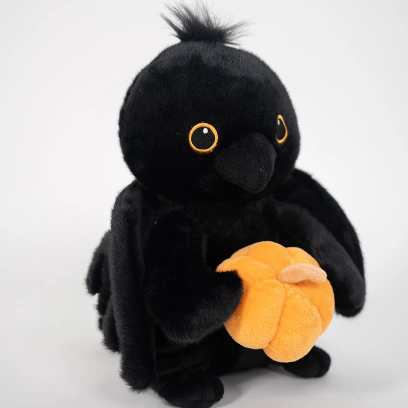 30cm Duże Oczy Czarny Kruk Dynia Lalka Pluszowa Zabawka Halloween Ciemność Straszny Zwierzak Pluszak Prezent na Urodziny Imprezę